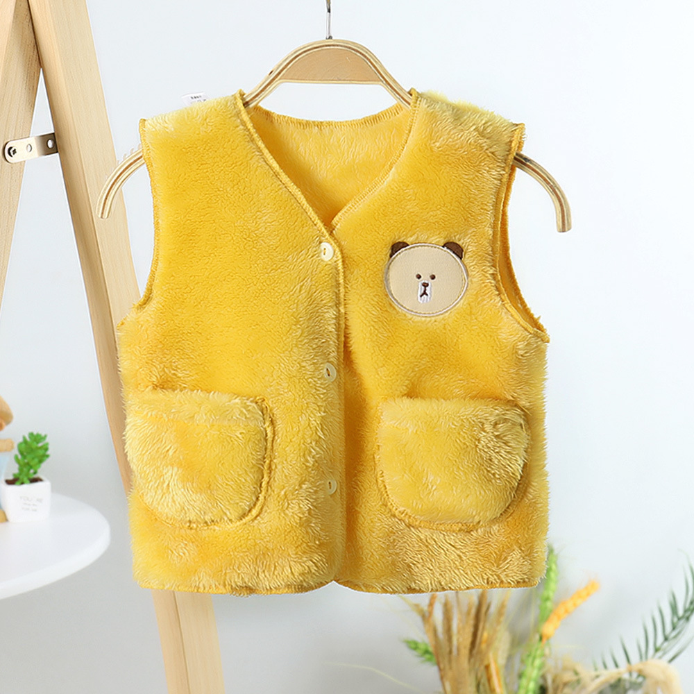 Picture of New children's plush vest autumn and winter thick baby cardigan boys and girls warm clothes children's clothing wholesale