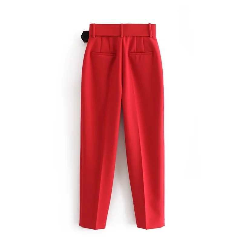 Picture of New Pants European Size Belt with Suit suit Spring Pure White Women Cross-border Pants White Pants