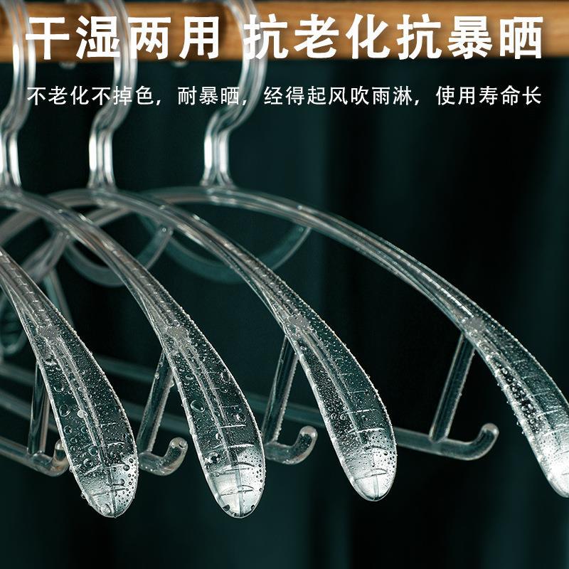 Picture of Transparent Clothes Hanger Anti-aging Can 'T-afford Bag Wide Shoulder Seamless Non-slip Clothes Hanger Cloakroom Coat Scarf Clothes Hanger