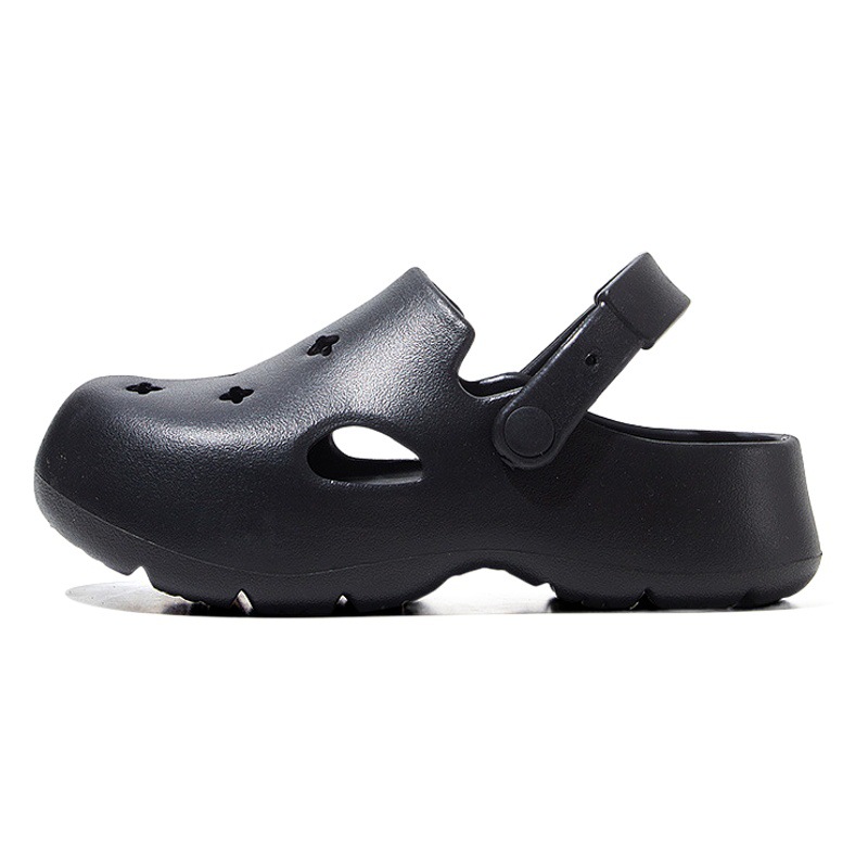 Summer OVERWearing Thick Sole Cave Shoes Women's DIY Garden Shoes Belt Shoes Beach Seaside Heel High Heel Baotou Slippers