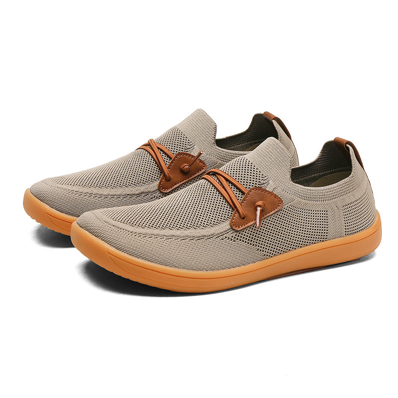 Cross-Border Large Size Wide-Toe Barefoot Shoes Spring New Breathable Mesh Fly-Knit Sports and Casual Shoes Trendy Running Shoes