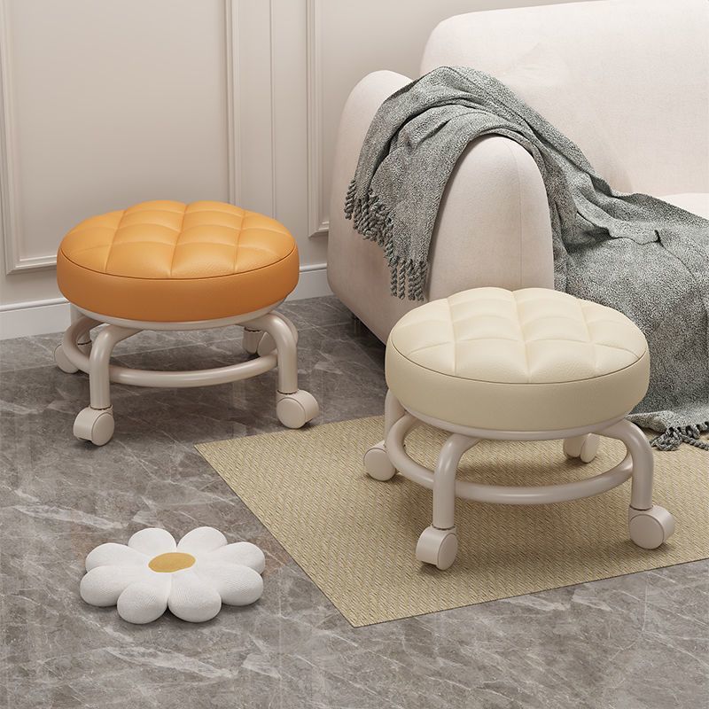 Universal Wheel Small Stool Household Pulley Low Stool Mobile Wheeled Bench Cyber Popular Small Round Stool Sofa Stool Small Chair