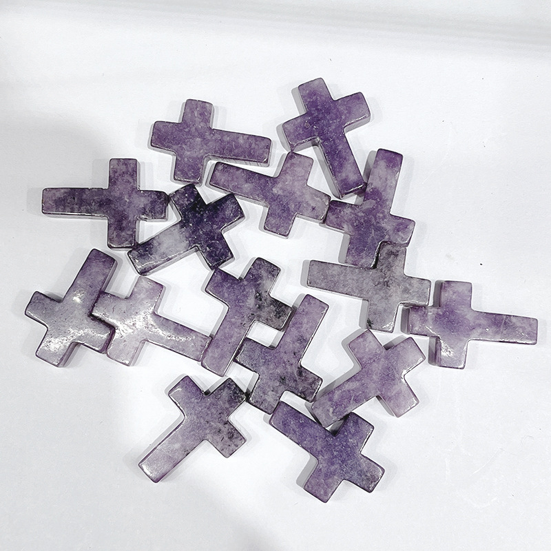 Picture of Cross-border Natural Crystal Hole-free Cross Pendant Cross Jade Necklace Accessories Hanging Ornaments Amazon