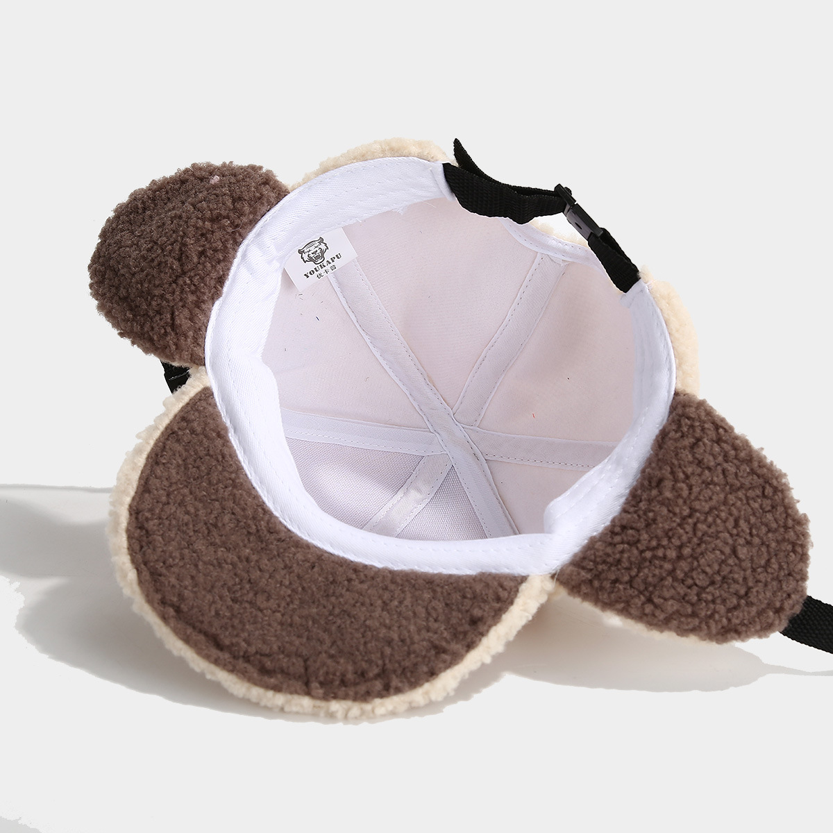 Picture of GOOD Bear Cartoon Children's Hat Winter Boy's Ear Protection Cap Girl's Cap Kindergarten Lamb Velvet Lei Feng Cap