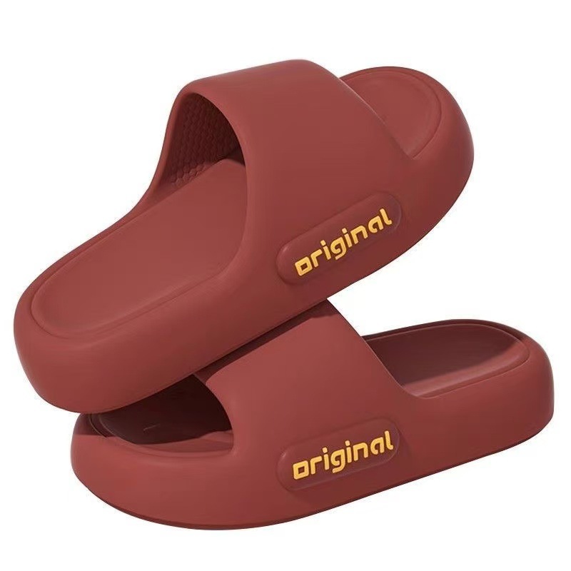Stomp Feeling Thick Slippers Men's Summer 2024 New Indoor Home Bathroom Non-Slip Silent Sandals for Women