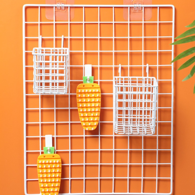 Picture of Kindergarten Wall Mesh Grids Iron Mesh Goods White Photo Wall Mesh Frame Wire Grids Mesh Supermarket Wall Storage Rack
