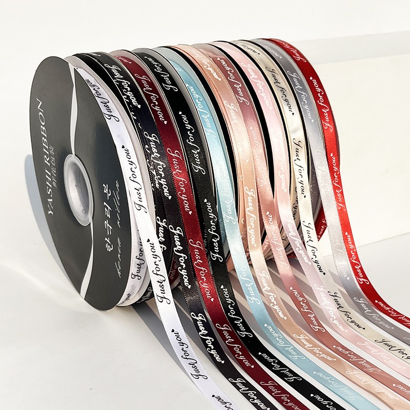 1cm English bouquet ribbon flower packaging Ribbon gift baking decoration ribbon flower shop floral material 90m long