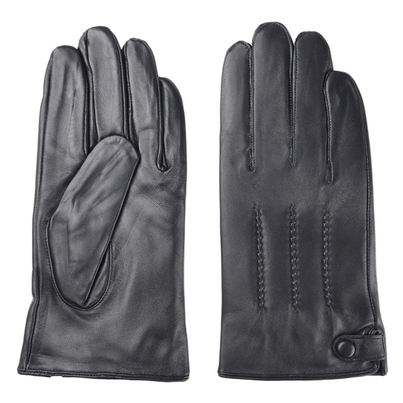 Sheepskin gloves men's fleece-lined touch screen warm autumn and winter non-slip waterproof riding outdoor high-end leather gloves