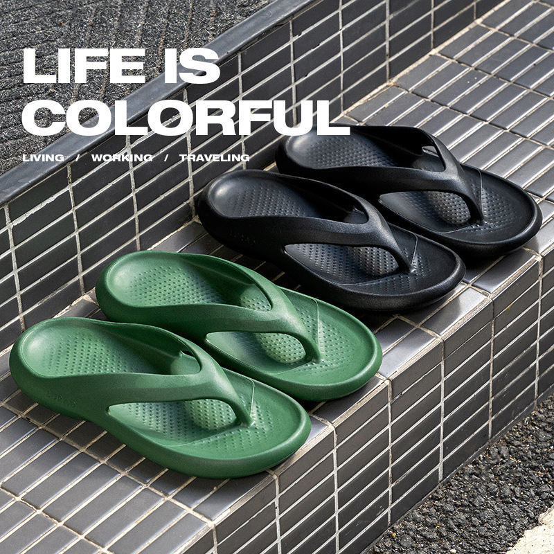 Flip-flops Men's High-end Women's Summer Indoor and Outdoor Wear Non-slip Rubber Wear-resistant Sandals Slippers Seaside Beach Shoes