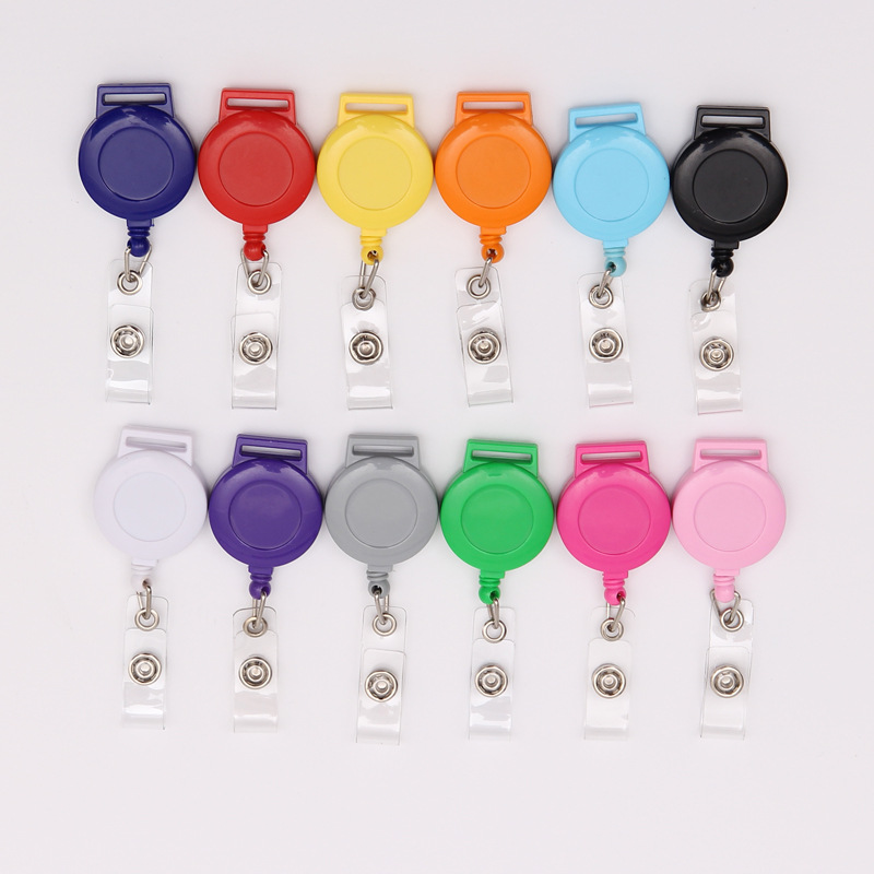 1.5 square ear easy pull buckle certificate lanyard easy pull badge retractable key chain factory brand rope puller