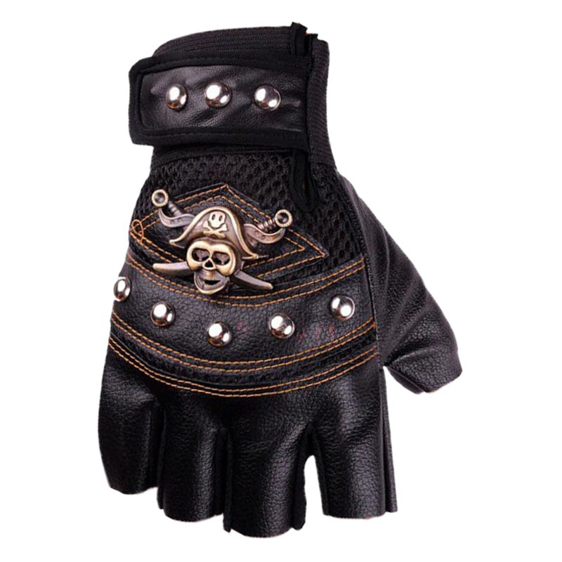 Outdoor Riding Half-finger Gloves Men's Spring and Autumn Non-slip Breathable Wear-resistant Motorcycle Bike Bike Student PU Gloves