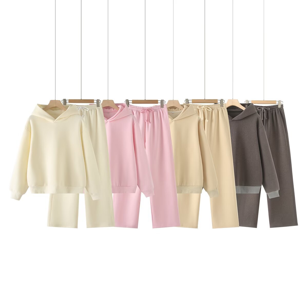 Autumn 2024 Multicolor Joker Hooded Long Sleeve Sweat Wide Leg Casual Trousers Cross-border Amazon M86698