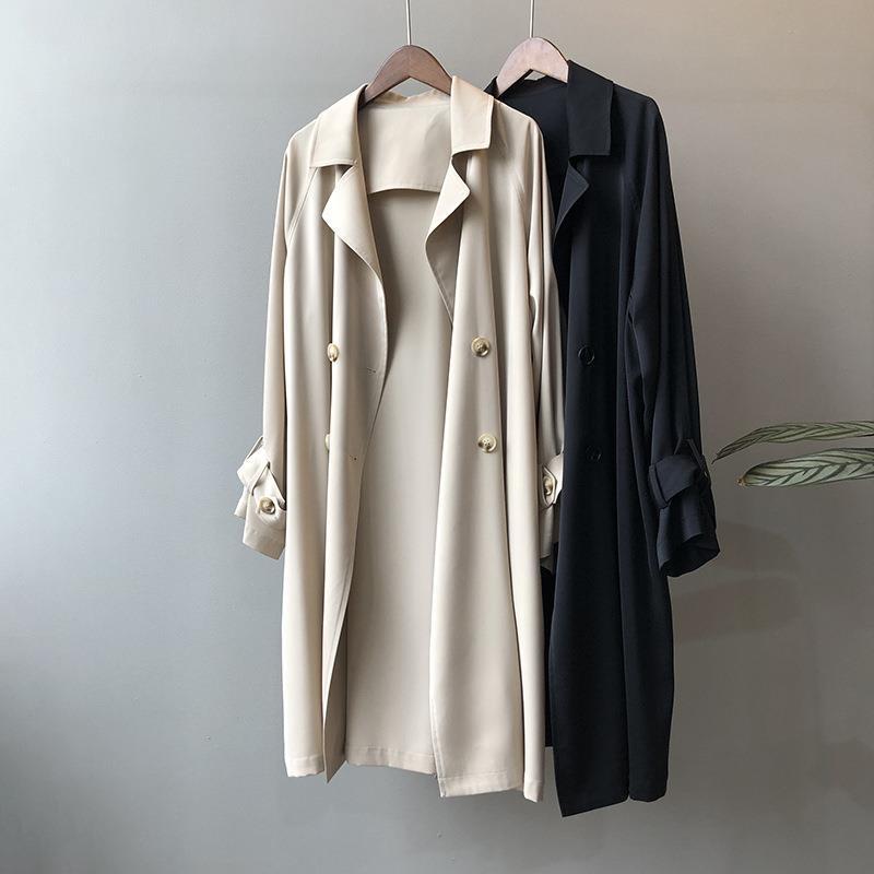 Picture of Trench coat Women's Mid-length small 2022 Spring and Autumn New French temperament plus size British style drape thin coat