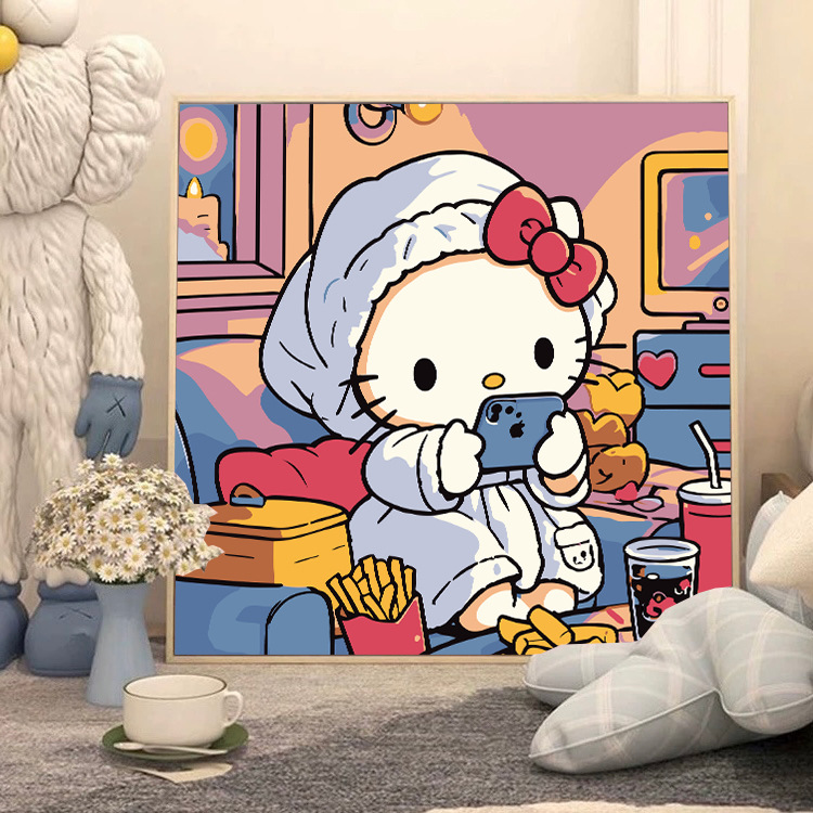 Picture of The child prodigy of Naohai diy digital oil painting manual coloring animation Ao C Naozha oil painting decorative painting