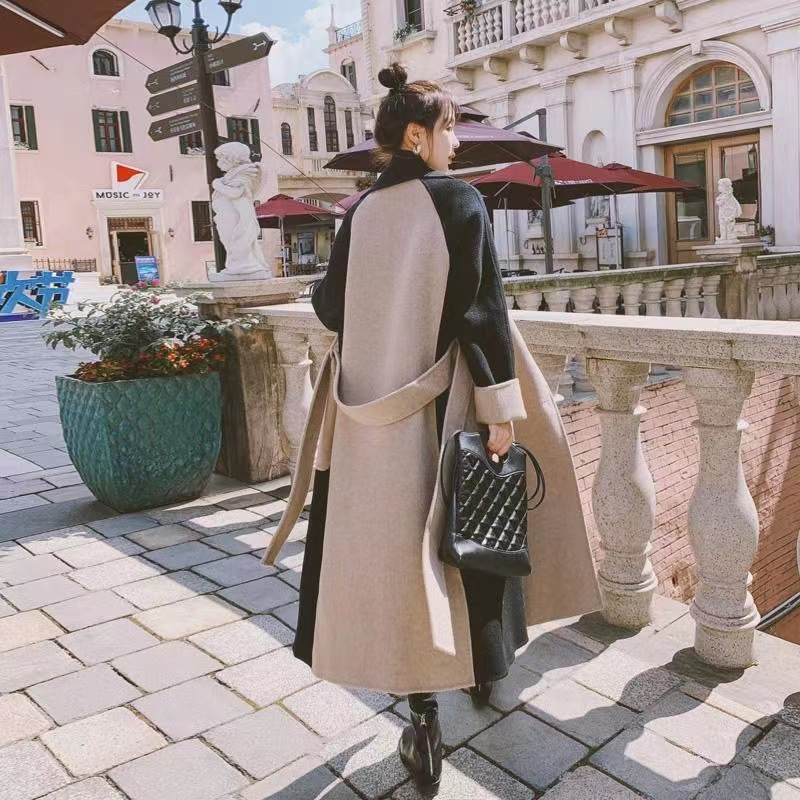 2023 autumn and winter mid-length trench coat New woolen coat women's coat fashionable all-matching coat women's temperament slimming