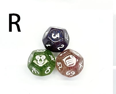 Picture of 12-sided two-color star symbol DICE twelve-sided constellation DICE D12 game Lucky Star throw sieve DICE