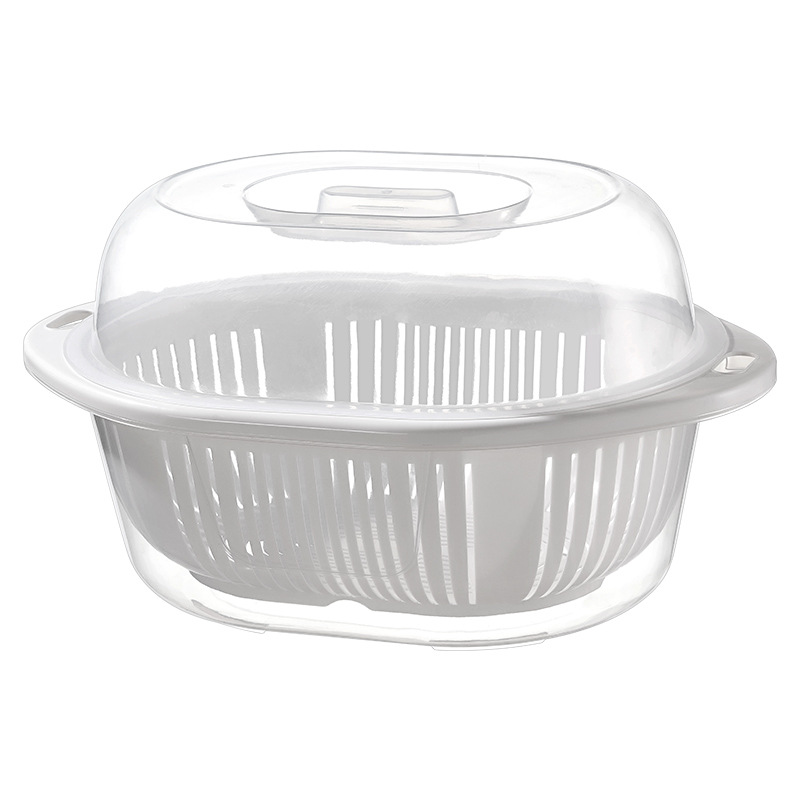 Picture of Japanese-Style Double-Layer Draining Basket Large Dishwashing Basket Kitchen High-Value Vegetable and Fruit Washing Basin Fruit and Vegetable Draining Basin