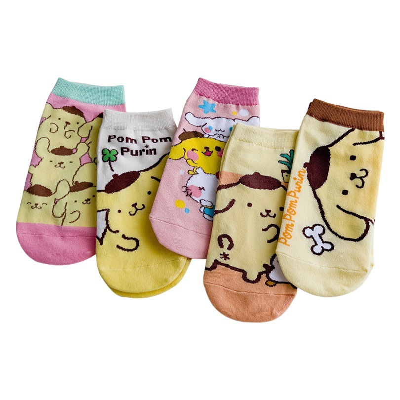 New Japanese style spring and summer cute puppy cotton cartoon socks shallow short socks ladies socks jacquard straight women's boat socks