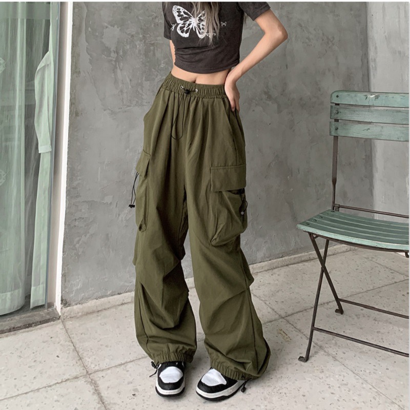Picture of Design Sense High Street Overalls Women's 2025 New Loose Straight Wide Leg Big Pocket Casual Retro Trendy Pants