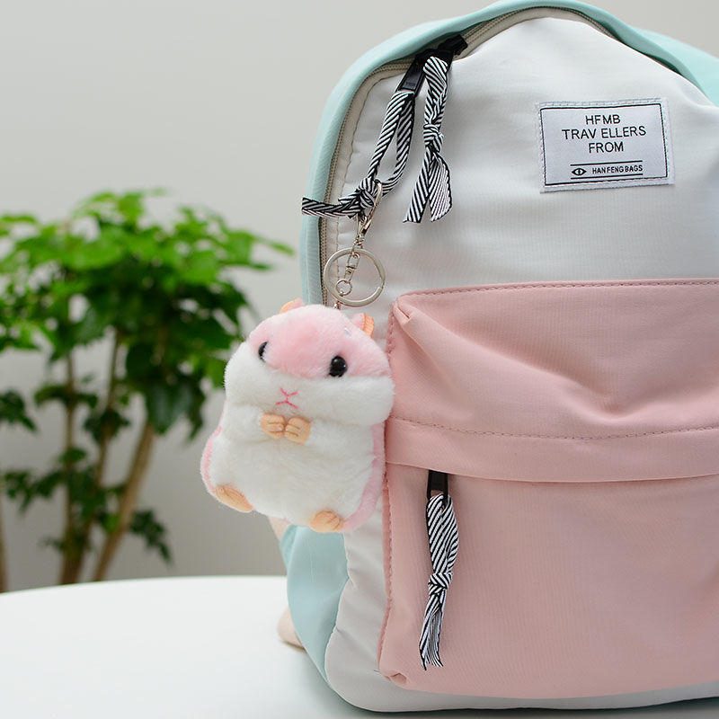 Picture of Plush Chubby Hamster Doll Keychain Pendant Girls South Korea Creative Cute Doll School Bag Hanging Ornaments
