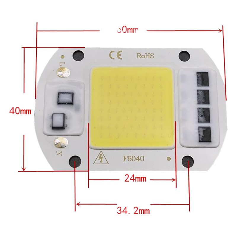 AC220V high voltage drive-free light source 20w30w50w integrated flip-chip lamp board linear light source board projection lamp board