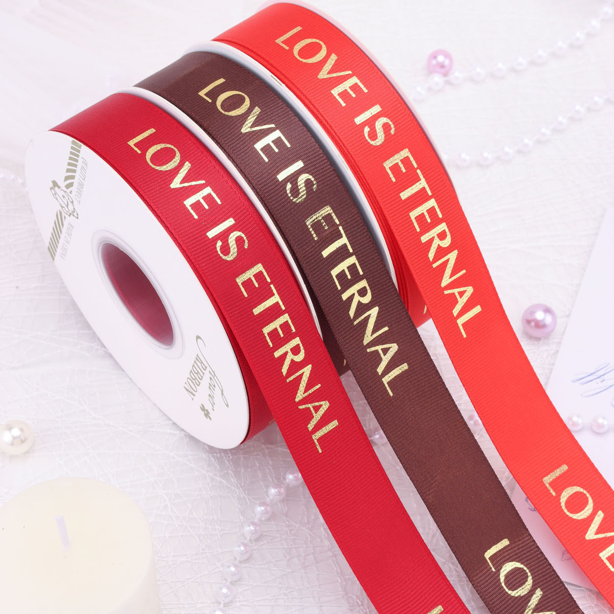2024 new English letter printing ribbon ribbon flowers bouquet ribbon gift box bag decorative ribbon wholesale