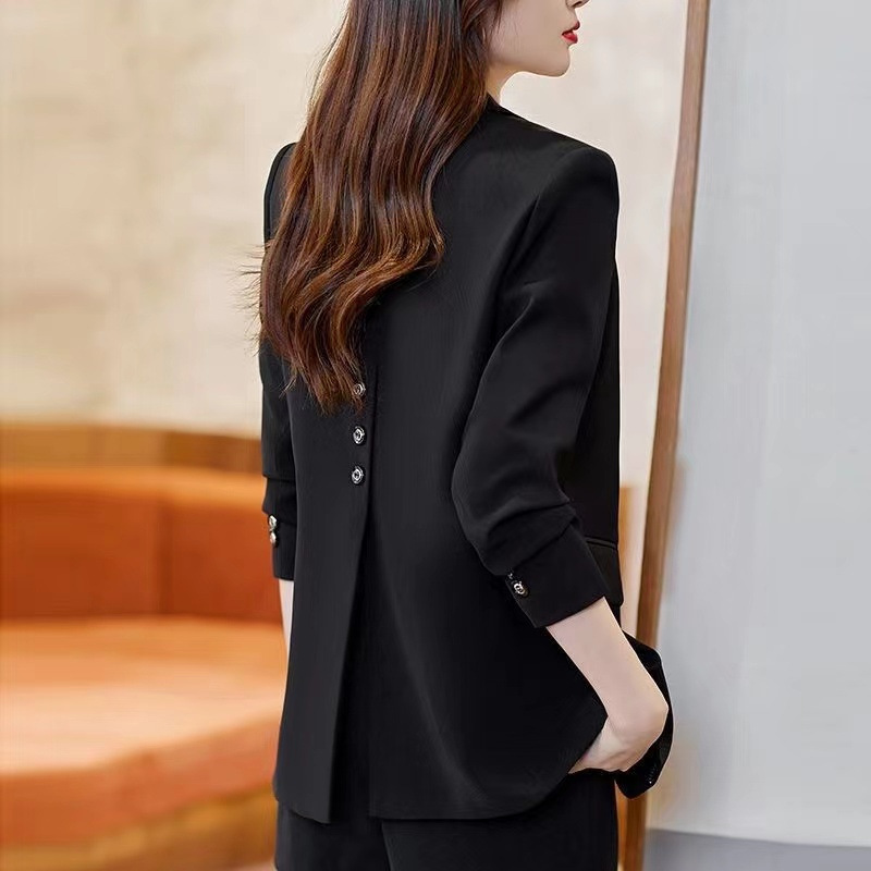 Suit Jacket High-End 2025 New Spring & Fall K-Style Loose Casual Elegant Small Slit Suit Top for Women