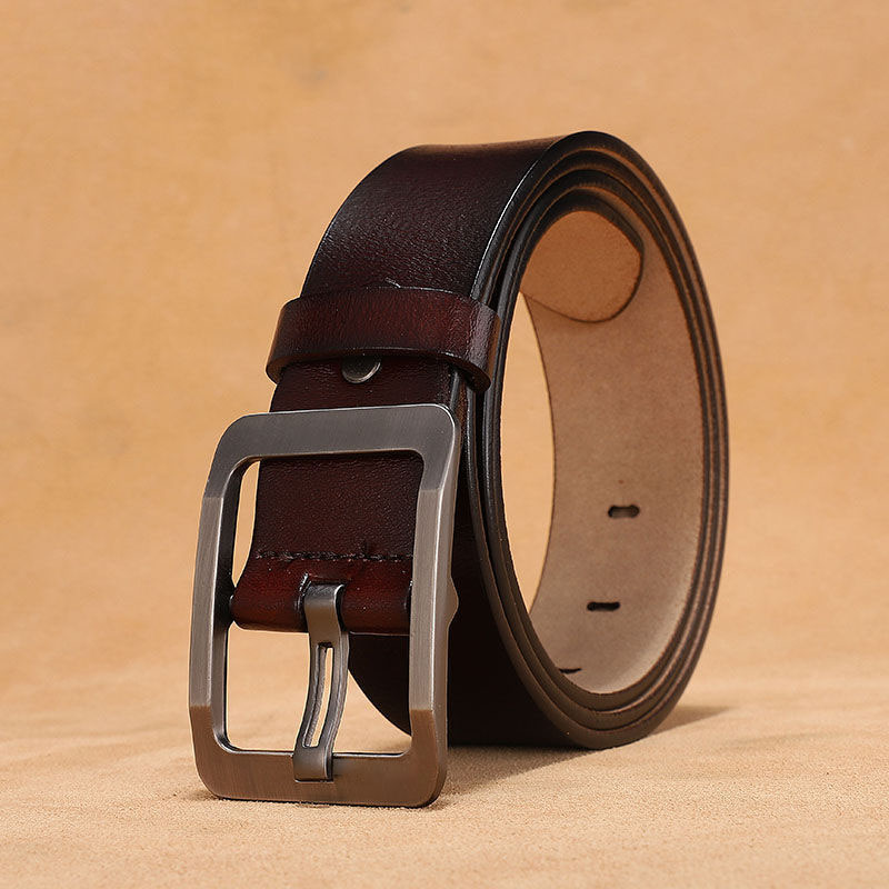Picture of New belt leather men's belt real cowhide belt casual Joker men's pin buckle belt manufacturers wholesale