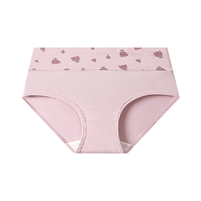 Picture of Japanese Style Women's Pure Cotton Printed Large Size 7A Seamless Antibacterial Tummy Control Cute Girl Triangle Student Panties