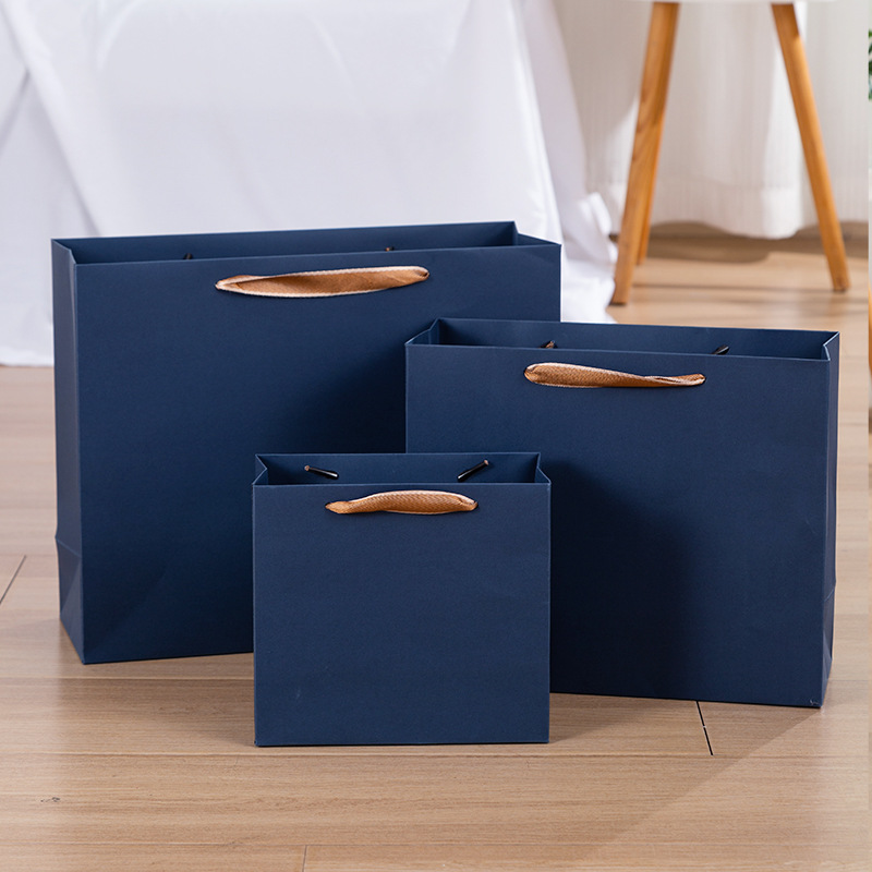 Picture of High-end specialty paper tote bag light luxury gift bag paper bag dark blue tote bag