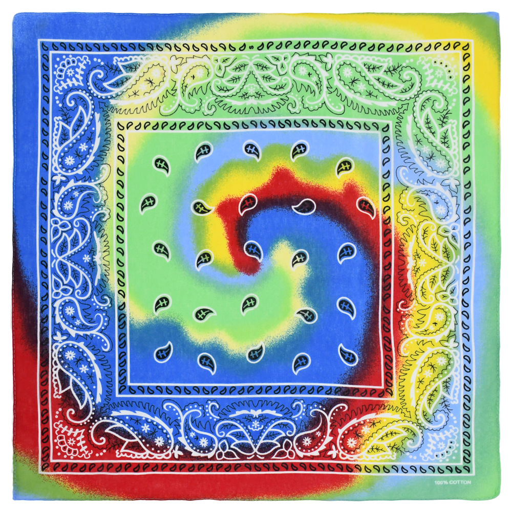 Picture of Europe and the United States outdoor 54*54 gradient tie-dyed cotton headscarf wholesale cross-border cotton seamless printed square bandana