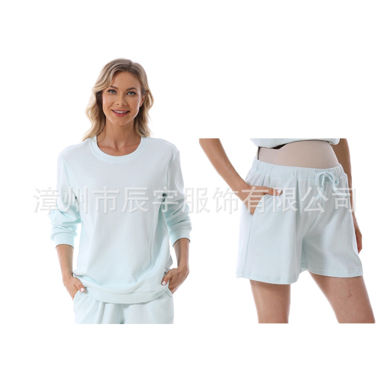 Picture of Pregnant Women's suit Fashion 2025 European and American Two-piece New Loose Out Spring and Autumn Pregnant Women's Breastfeeding Dress Home Simple