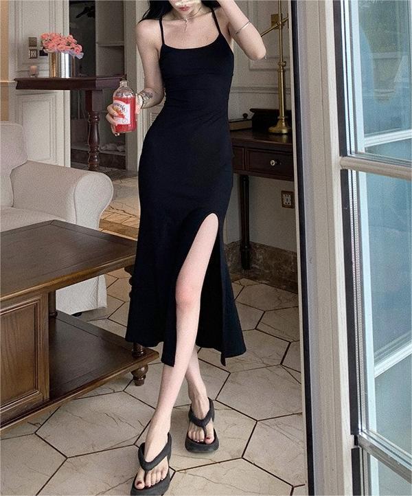 Picture of Pure desire suspenders sheath dress Hot Girl women's summer New tight sexy backless split dress for moms