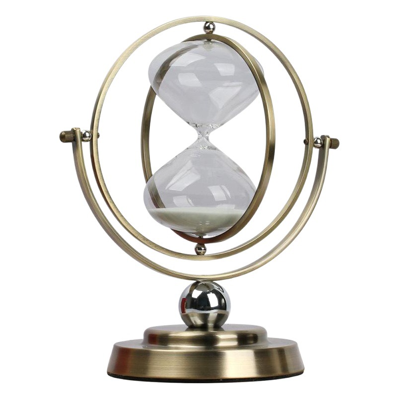 Globe Time Hourglass Timer Simple Ornament Glass Time Hourglass High-End Quicksand Crafts Decoration