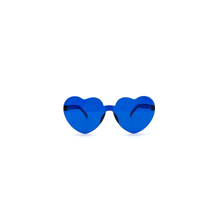 Picture of New love sunglasses jelly color frameless heart-shaped conjoined glasses dazzling color heart sunglasses