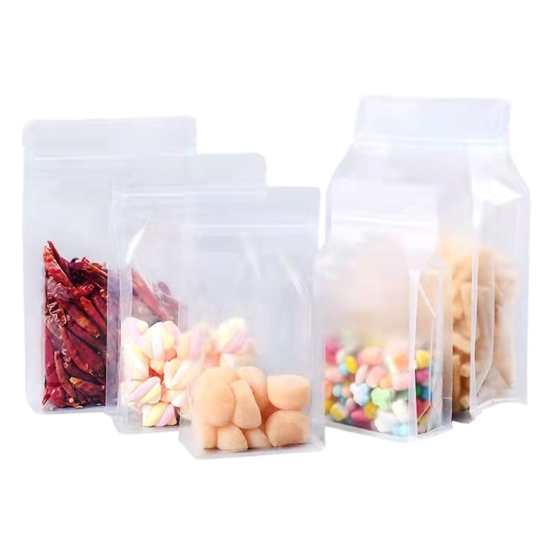 Transparent eight-side self-sealing bag transparent self-sealing self-standing bag thickened specialty dried fruit tea food packaging bag