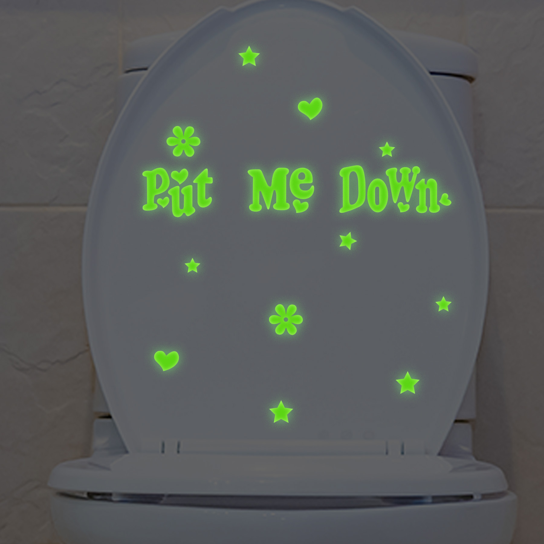 PUT ME DOWN luminous carved toilet toilet stickers cross-border removable toilet bathroom decoration YG659