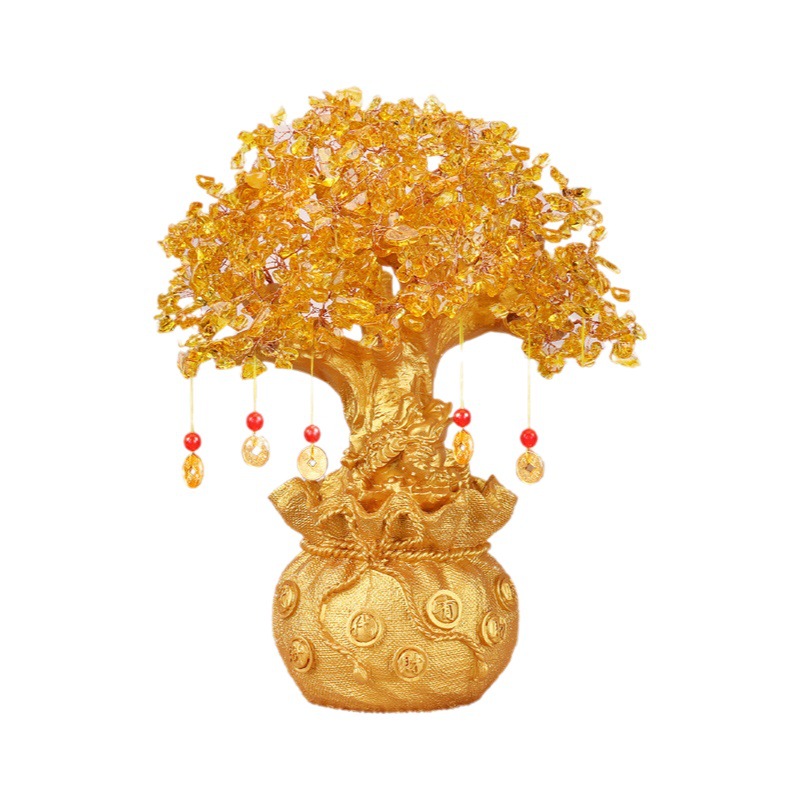 New creative citrine fortune tree ornaments fortune tree cash cow home decoration Craft Gifts Wholesale