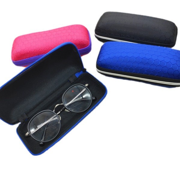 Picture of 2019 New glasses box zipper box honeycomb pattern EVA glasses box can be set color sun glasses box