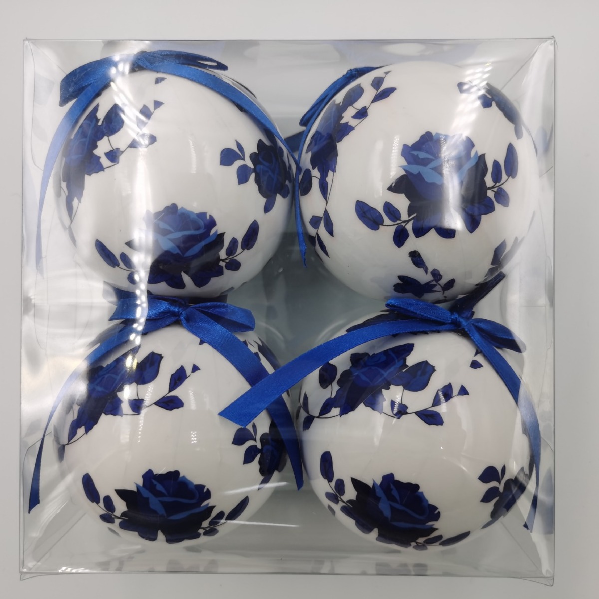 Blue and white porcelain stickers Christmas ball foam paulilong Christmas ball memory ball processable holiday souvenir