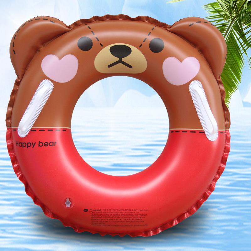 Wholesale ins children swimming ring 3-12 years old 60-70cm safety and environmental protection thick student Brown bear swimming ring