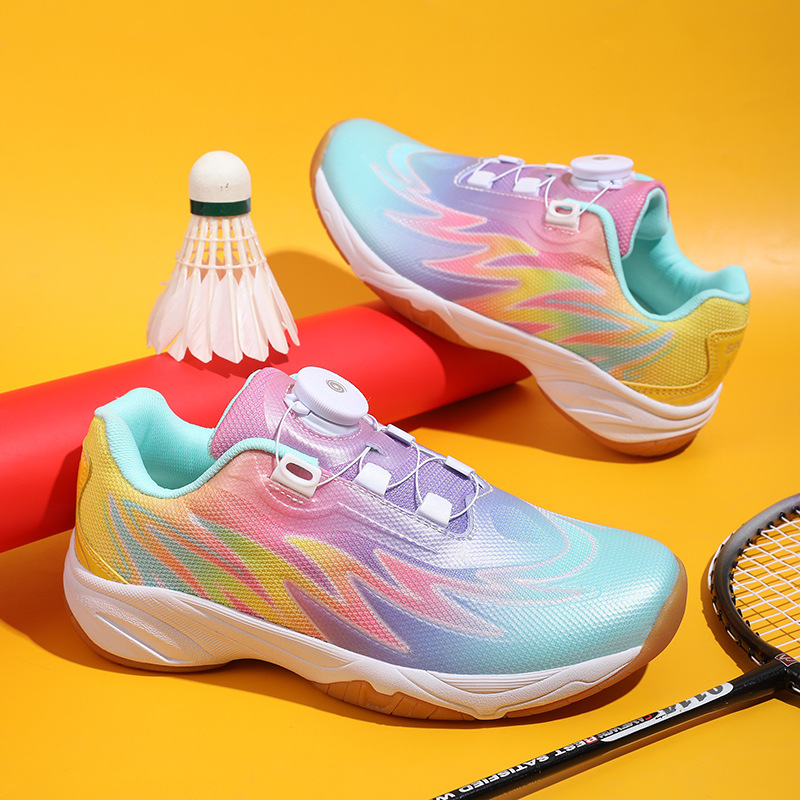 Real Carbon Board Children's Badminton Shoes Professional Swivel Buckle Children's Shoes Non-slip Mesh Surface Breathable sneaker for Girls and Boys