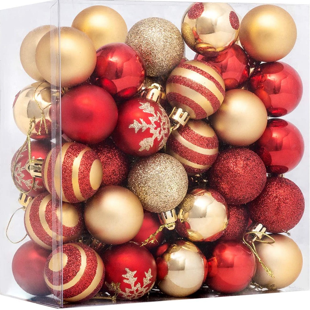Amazon's New Christmas Holiday Decoration 4cm 50 Pieces Hand-Painted Christmas Ball Set Christmas Tree Pendant