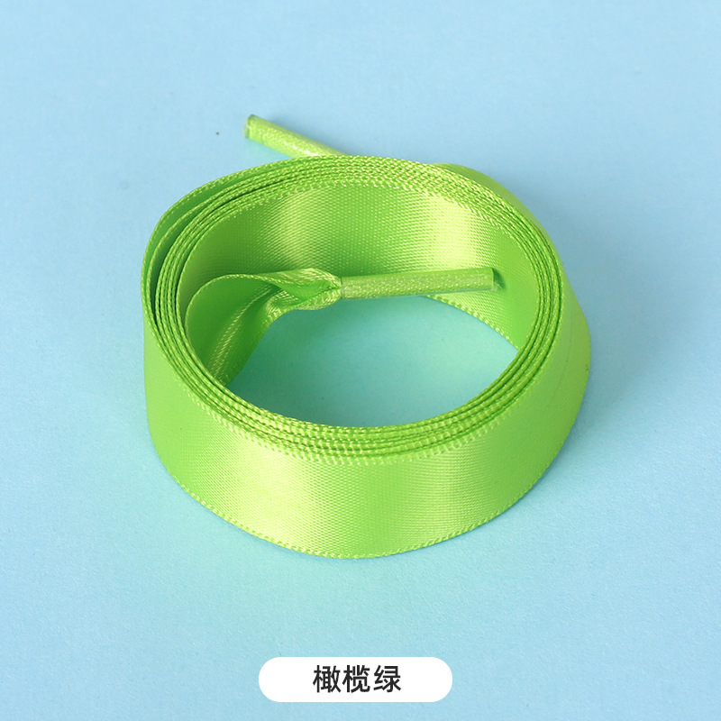 Picture of Silk shoelaces flat lace satin webbing sports small white shoes shoelaces color silk shoelaces 2cm wholesale