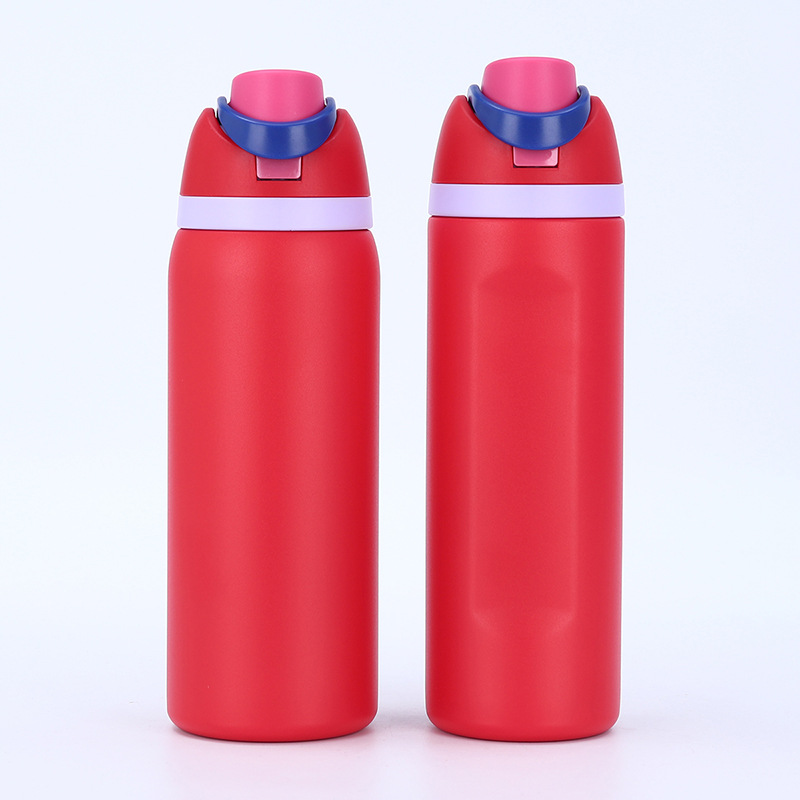 Picture of Cross-Border Fruit Cup 304 Stainless Steel Vacuum Portable Sports Water Cup Outdoor Portable Bouncing Double Drink Lid Thermos Cup