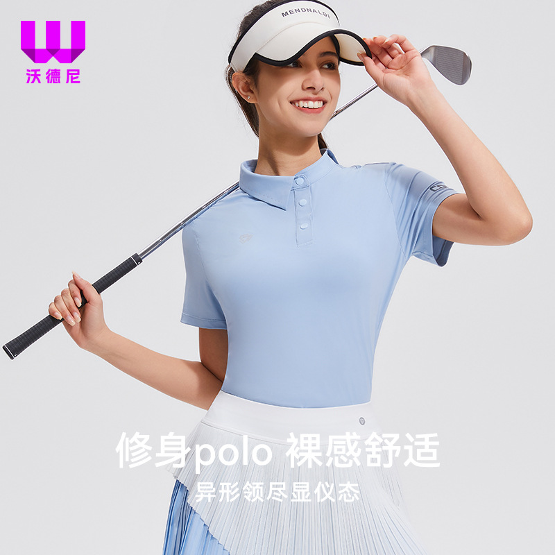 Golf Suit Women's Polo Shaped Collar Short Sleeve Quick-drying Fitness Outdoor Baseball Design Sense Niche Summer