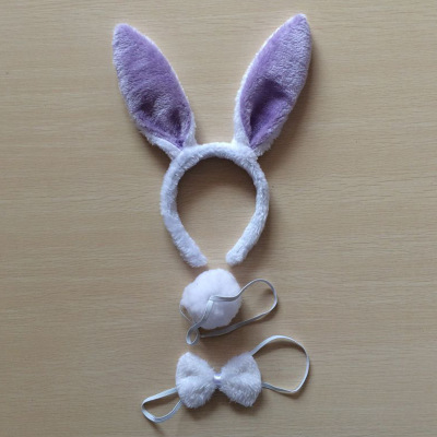 Picture of Cross-border Easter Plush Sequin Rabbit Headband Three-piece Set Ears Headband Bow Ties Children's Festival Performance Road
