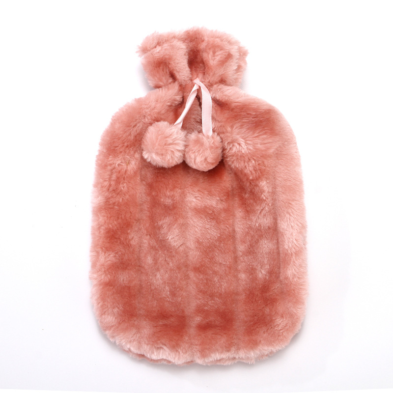Picture of New Rubber Hot Water Bottle Pvc Hot Water Bottle Plush Cloth Cover Imitation Rabbit Fur Cloth Cover Hand Warmer Hot Water Bottle in Stock
