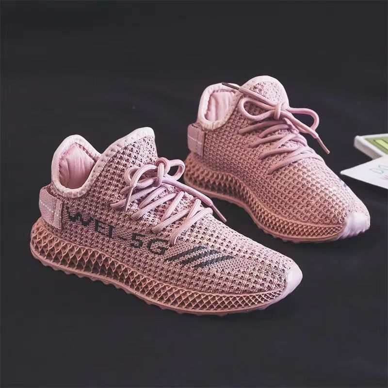 Shoes Women's 2023 New Coconut Shoes Fashionable All-match Student Shoes Flying Weaving Breathable sneaker Women's Shoes Foreign Trade in stock