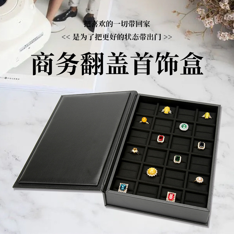 High-End Jewelry Box, Light Luxury Ring Box, Necklace Storage Box, Large-Capacity Flip-Top Pendant Jewelry Packaging Box